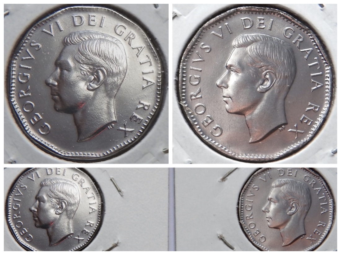 Different-Coloured-1952-5-Cents